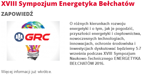 GRC Partnerem VII Sympozjum ENERGETYKA BEŁCHATÓW 2017